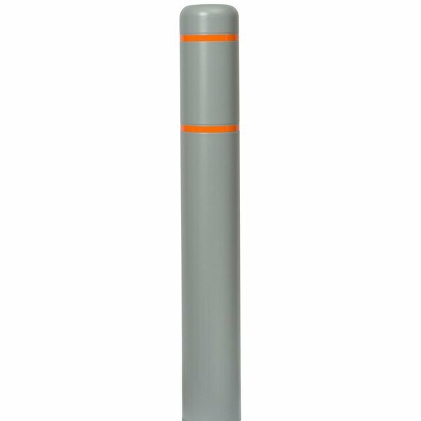 Innoplast BollardGard 7 1/8'' x 60'' Gray Bollard Cover with Orange Reflective Stripes BC760GO 269BC760GO